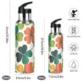 thumbnail image 2 of Yayeee 20oz Double Wall Stainless Steel Water Bottle with Flip Straw, White Clover Pattern, 2 of 7