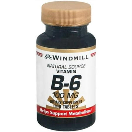 Windmill Vitamine B-6 100 mg Comprimés 100 Comprimés (Pack de 4)