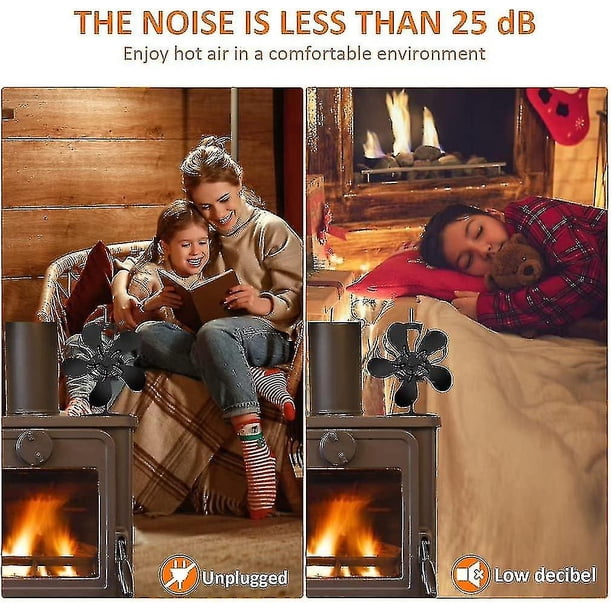 Ventilador Para Chimenea Y Estufa De Leña – Mini 8 Aspas, Sin Electricidad, Circula Calor Ahorrando Leña