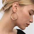 thumbnail image 5 of YOUNGYUE Sterling Silver Hoop Earrings for Women, Hypoallergenic Lightweight Big Thick Hoop Earrings, 35/40/50/60/70mm, 5 of 6