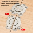 thumbnail image 4 of Conector plano de aleación engrosada para empalme de escritorio, conector de mesa plegable, ensambladora de tablero de madera, 3,03x2,71 pulgadas, plateado, ideal para mesas de comedor y escritorios, 4 of 5