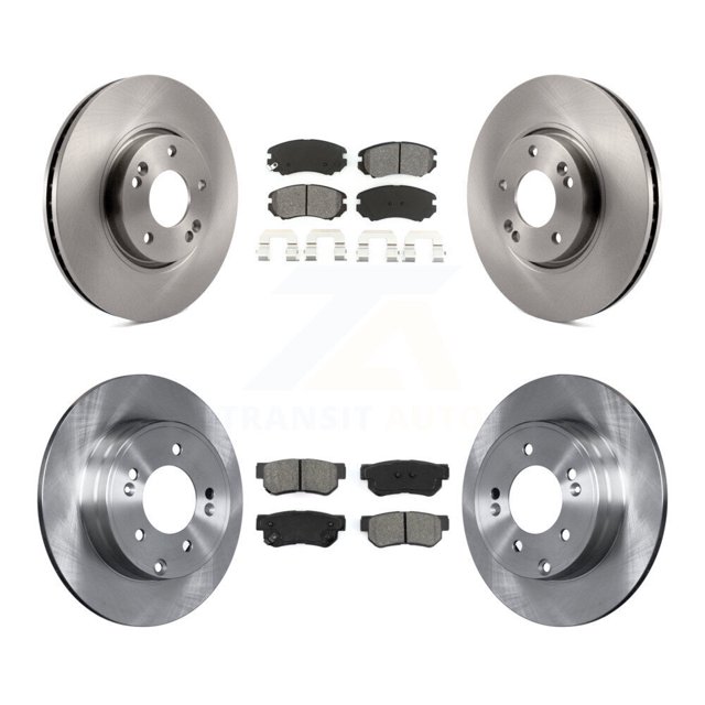 Transit Auto Front Rear Disc Brake Rotors and Semi-Metallic Pads Kit for Car Hyundai Sonata 3.3L K8S-101311