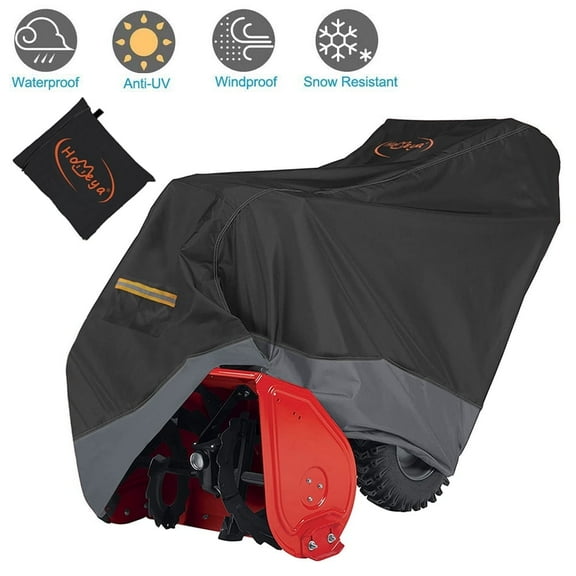Snow Thrower Cover, IC ICLOVER Heavy Duty 600D Polyester Waterproof UV Protection Universal Size Snow Blower Covers for Most Electric Two Stage Snow Blowers with Carry Bag - BlackGray