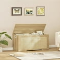 thumbnail image 5 of 39.4” Storage Chest, Toy Box with 2 Safety Hinges, Toy Chest for Bedroom, Storage Bench with Storage, Shoe Bench, Supports 220 lb, for Living Room, Entryway, Natural, 5 of 18
