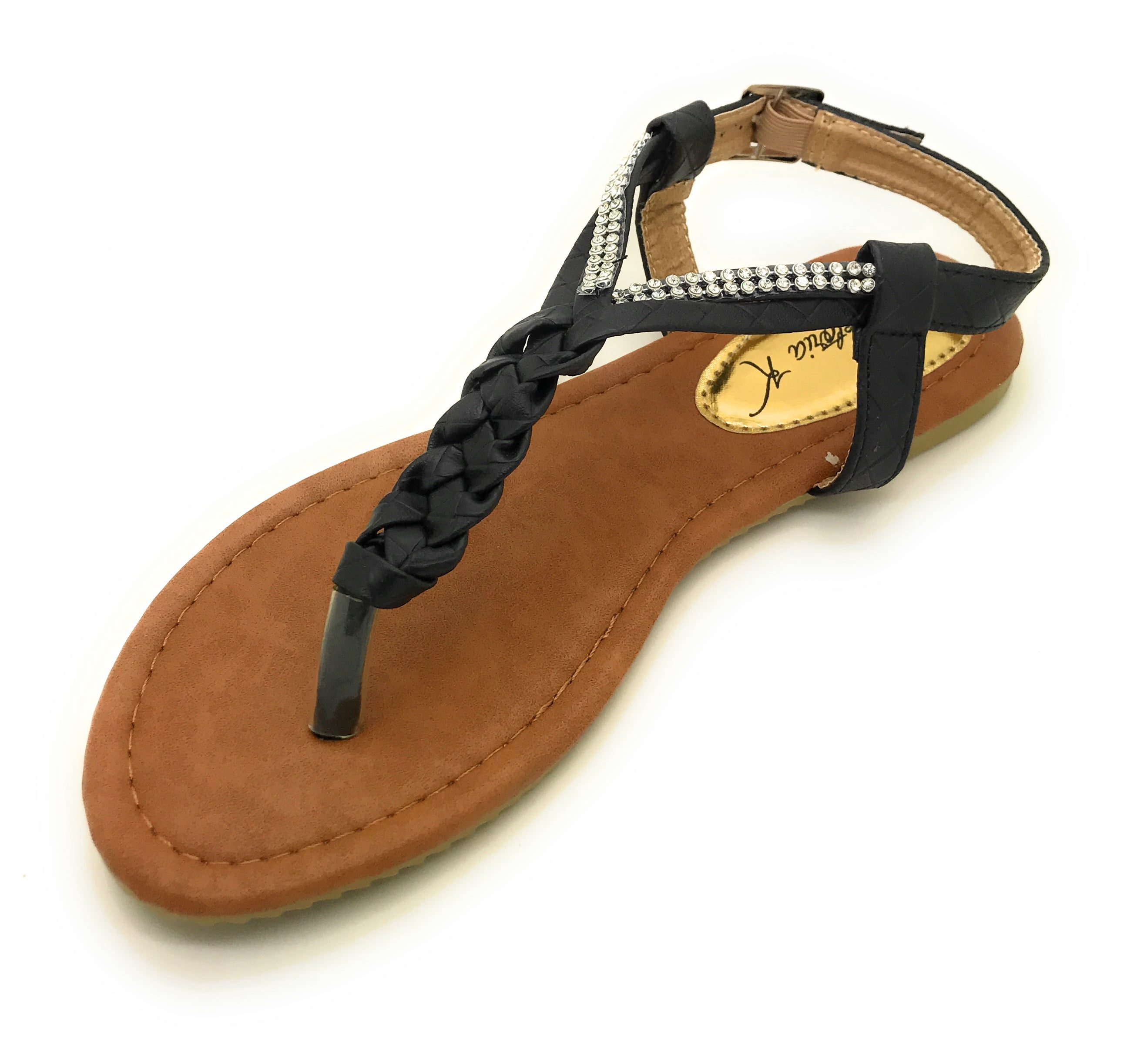 Victoria K. Women's Braided T-Strap Thong Sandal