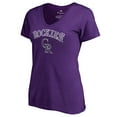 thumbnail image 2 of Women's Purple Colorado Rockies Team Lockup T-Shirt, 2 of 3