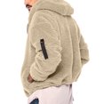 thumbnail image 4 of WTOBBY Men's Casual Loose Double-Faced Fleece Jacket, Solid Color Zipper Hooded Plush Warm Coat for Winter, Soft and Lightweight for Daily and Outdoor Activities,Khaki 2XL, 4 of 5
