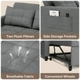 thumbnail image 6 of Asofer Sofa Bed, Loveseat Sofabed with Pull Out Couch, 3 in 1 Linen Fabric Futon Couches for Living Room Furniture, Small Full Size (Dark Grey), 6 of 11