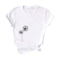 thumbnail image 2 of Honeeladyy Clearance under 5$ Teen Girls' Dandelion Print Cute Tops Windflower Make a Wish Graphic Tees Summer Casual Short Sleeve White T-Shirts, 2 of 4
