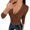 Coffee, variant on Sweaters for Women Trendy Lightweight Slim Bodycon Deep V Neck Pullover Comfy Ribbed Knit Casual Top, S