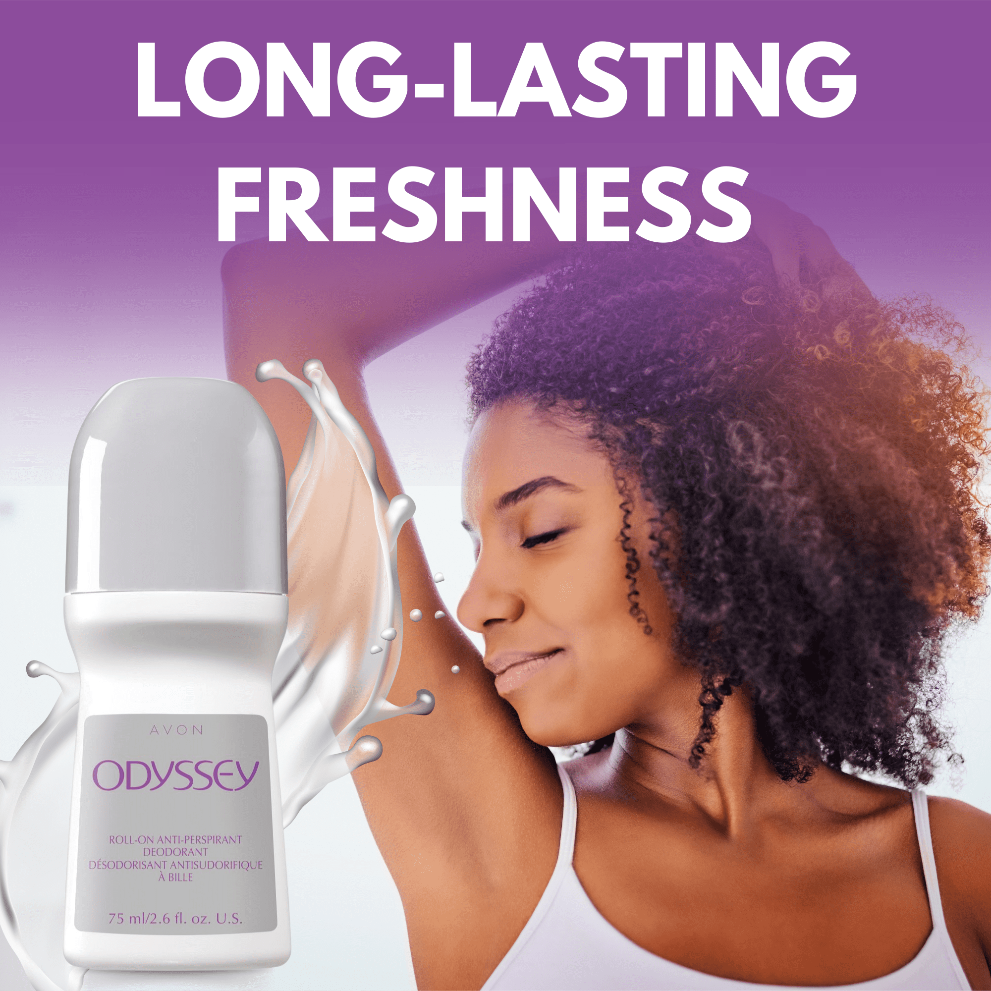Avon Odyssey Roll-On Antiperspirant Deodorant, 2.6 fl oz Long-Lasting (12-Pack)
