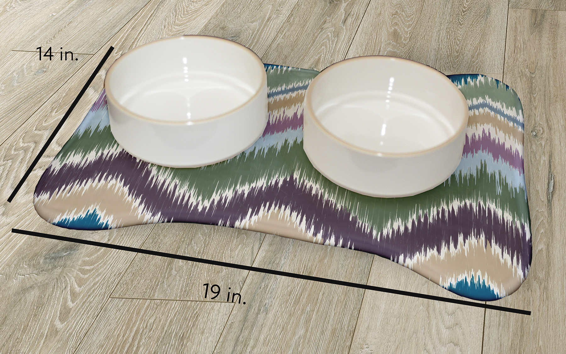 Simply Daisy Chevron Rug Bone Shape Pet Feeding Mat for Dogs