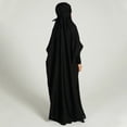 thumbnail image 6 of IBTOM CASTLE Kids Girls Long Sleeve Full Cover Hijab Kaftan Dubai Islamic Prayer Dress Abaya Muslim Hooded Robe Ramadan Clothing 12-13 Years Black, 6 of 8
