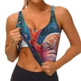 thumbnail image 3 of Daiia Romantic Flamingo Pair Printed Women's Sports Bra, Breathable Activewear Bra with U-Back Design and Removable Pads, Comfortable and Supportive for Yoga, Workout-Small, 3 of 8
