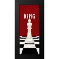 thumbnail image 2 of Reed, Tara 10x18 Black Modern Framed Museum Art Print Titled - Rather be Playing Chess Pieces red panel V-King, 2 of 5
