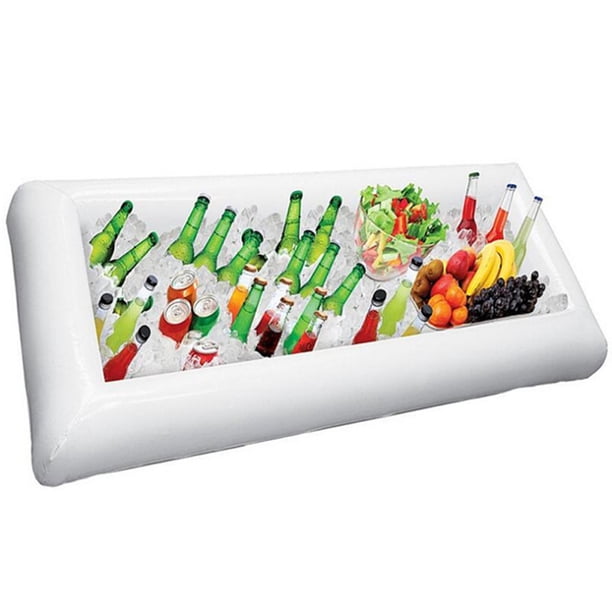Sywqhk Bandeja de barra de hielo de agua inflable Verano Playa Picnic Fiesta Ensalada Comida Bebida Plato Sywqhk Alta Calidad