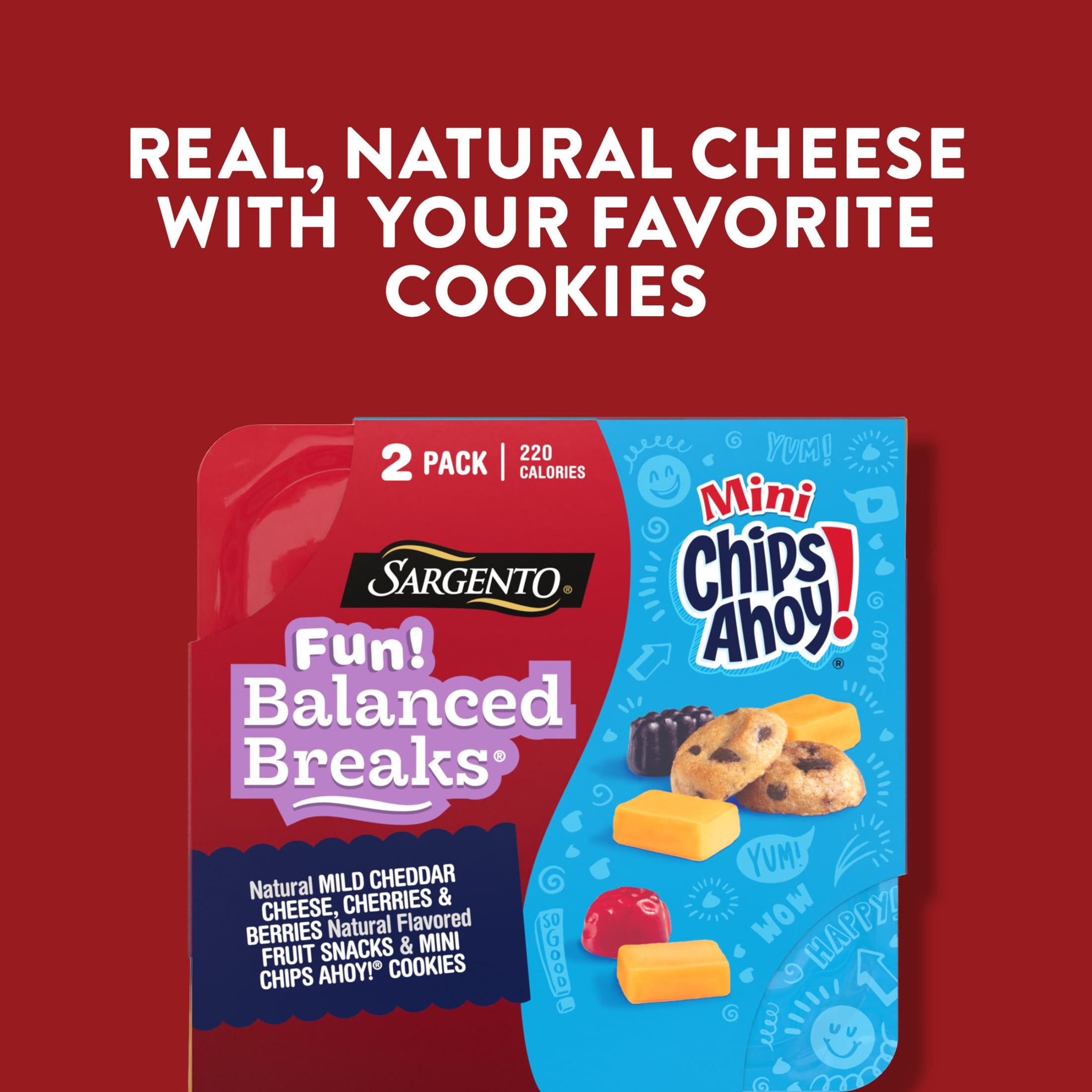 Sargento® Fun! Balanced Breaks® Mild Cheddar Cheese, Fruit Snacks & CHIPS AHOY!® Snack Kit
