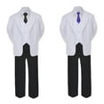 thumbnail image 2 of 5-7pc Formal Black White Suit Set Purple Bow Long Tie Vest Boy Baby Sm-20 Teen, 2 of 3