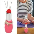 thumbnail image 3 of Pin Cushion Needle Pincushion Holder, Lipstick Shape Exquisite Retractable Design, Portable Household Needle Collector, for Beginners and Professionals, 3 of 7