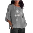 thumbnail image 2 of Fiudx Ofertas Flash Del Día Solo En Línea Top de Manga Corta con Cuello Redondo y Botones Regulares con Estampado Sexy de Verano para Mujer, 2 of 5