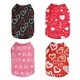 thumbnail image 1 of Xmarks Set of 4 Valentines Day Pet Shirts Dog Clothes Heart Pattern Puppy T-Shirt Dog Pullover Breathable Dog Apparel for Pet Puppy Dog Cat M, 1 of 8