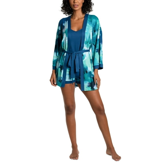 Linea Donatella Women's 3-Pc. Clement Travel Sleep Set - Turquoise, Size Small