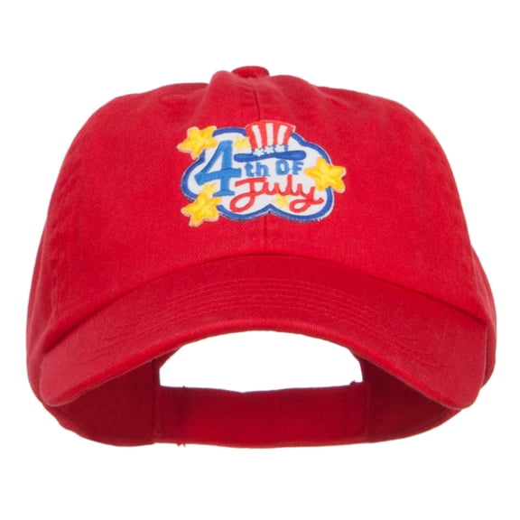 4th of July Stars Patched Pet Spun Cap - Red OSFM