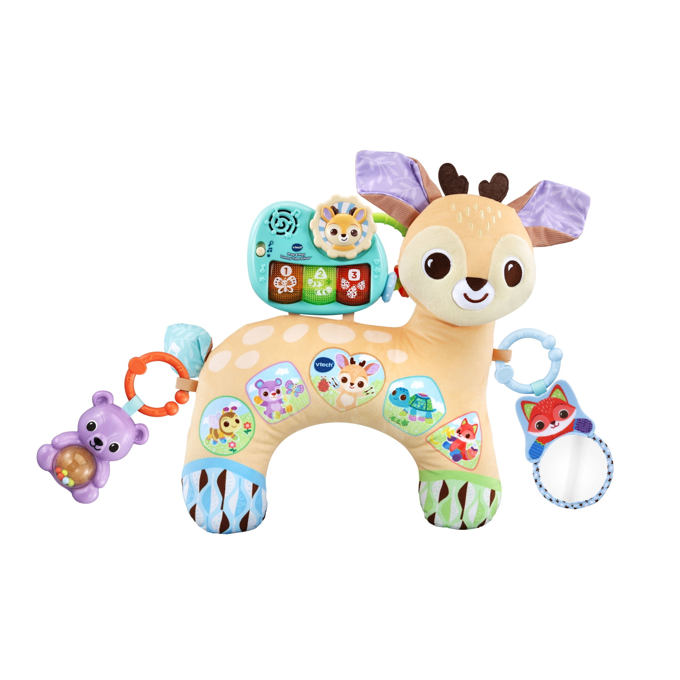 VTech Baby Prop & Play Tummy Time Pillow Fabric, Plastic with Accessories, Baby and Toddler Toys