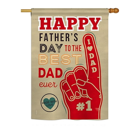 Breeze Decor - Best Dad Ever Summer - Seasonal Father's Day Impressions Decorative Vertical House Flag 28