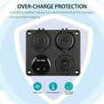thumbnail image 4 of 4 in 1 Charger Socket Panel, 12V 4.2A Dual USB Charger Socket Power Outlet & LED Voltmeter & Cigarette Lighter Socket & LED Lighted ON Off Rocker Toggle Switch for Car Marine Boat RV Truck,Green, 4 of 7