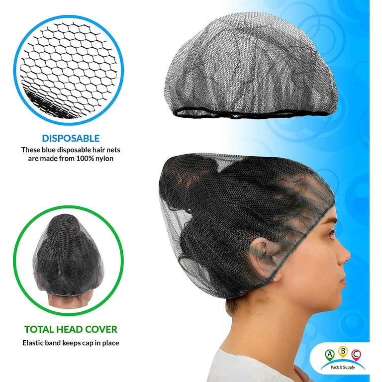 Black Disposable Hair Net, 24 Inch. Pack of 1000 Nylon Hair Nets Food  Service Disposable. Elastic Disposable Hair Cap Medical. Disposable  Surgical