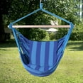 thumbnail image 3 of Costway Hammock Rope Chair Patio Porch Yard Tree Hanging Air Swing Outdoor Blue, 3 of 10