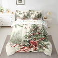thumbnail image 2 of Castle Fairy 7-Piece Teens Red Bow Xmas Tree Full Bedding Set, 2 of 8