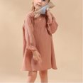 thumbnail image 5 of Odeerbi Kids Girls Long Sleeve Cotton Dress Cute Ruffle Tutu Dress Spring Summer Round Neck Solid Color Dress Kids Girls Clothes, 5 of 9