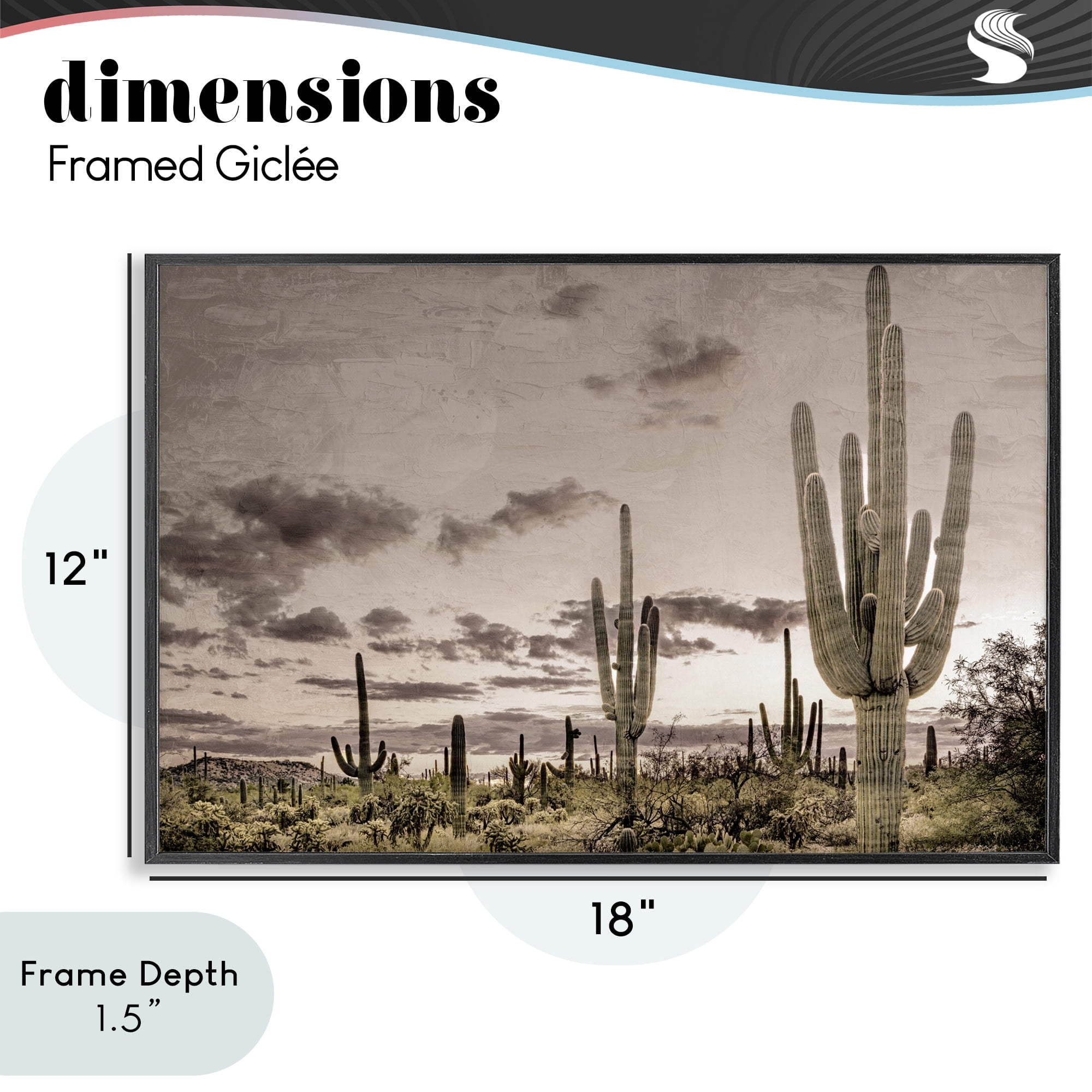 Stupell Industries Desert Sky Wilderness Black Framed Giclee Art, design by Kim Allen