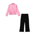 thumbnail image 4 of TiaoBug Girls Boys Street Dance Outfits Jazz Sequins Long Sleeve Shirt Jacket with Flare Pants Pink 6, 4 of 5