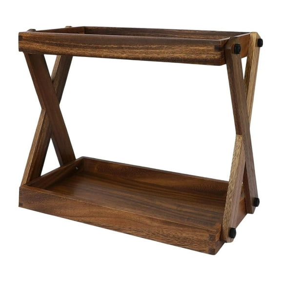 YWMJZEU Wood Countertop Organizer,Wooden Shelf Retro Condiment Storage Organizer Kitchen