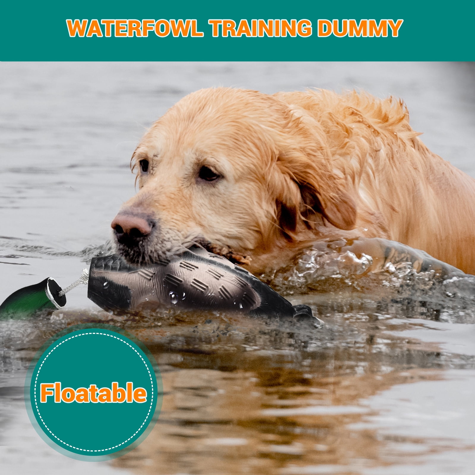 2 PCS Floatable Realistic Duck Dummy for Dog Retriever Training, Hunting Dog Recognition Trainers, Waterfowl Training Dummy, Interactive Foam Pet Toys, Duck Dog Toys
