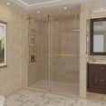 thumbnail image 4 of Kullavik Shower Door 56-60" W x 76" H Frameless Shower Door,Sliding Shower Door with 5/16"(8mm) Clear Tempered Glass,Glass Shower Door w/Seal Strip Parts and Handle,Stainless Steel Hardware,Gold, 4 of 9