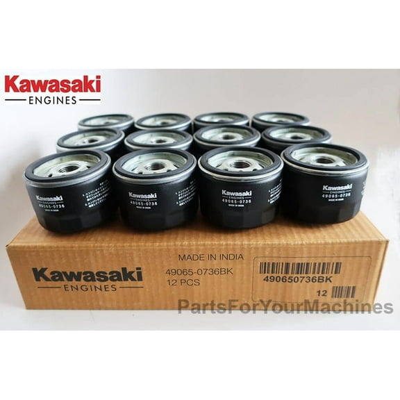 BOX OF 12 OIL FILTERS OEM KAWASAKI 49065-0736 (49065-0721), repl AM119567