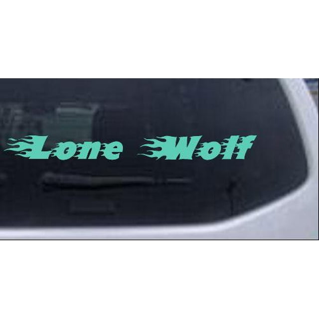 Flaming Lone Wolf Decal Car or Truck Window Decal Sticker