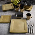 thumbnail image 3 of Gibson Home 16 Piece Kiesling Reactive Glaze Dinnerware Set, Taupe/Black, 3 of 5