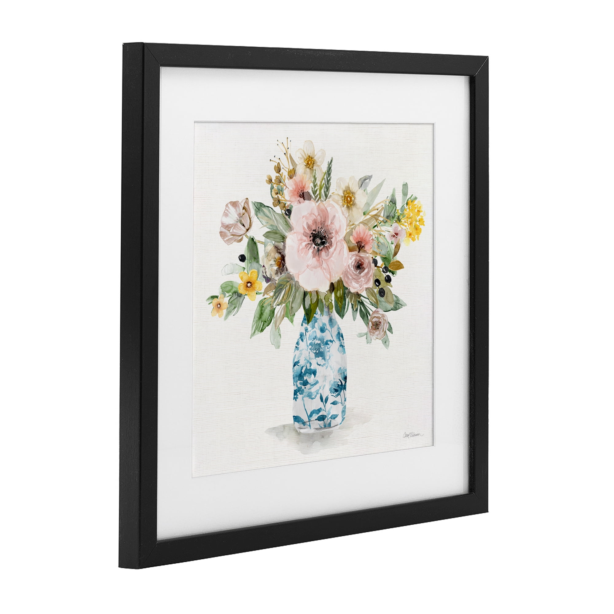 Stupell Industries Summer Chinoiserie Assortment Black Framed Print Under Glass, design by Carol Robinson