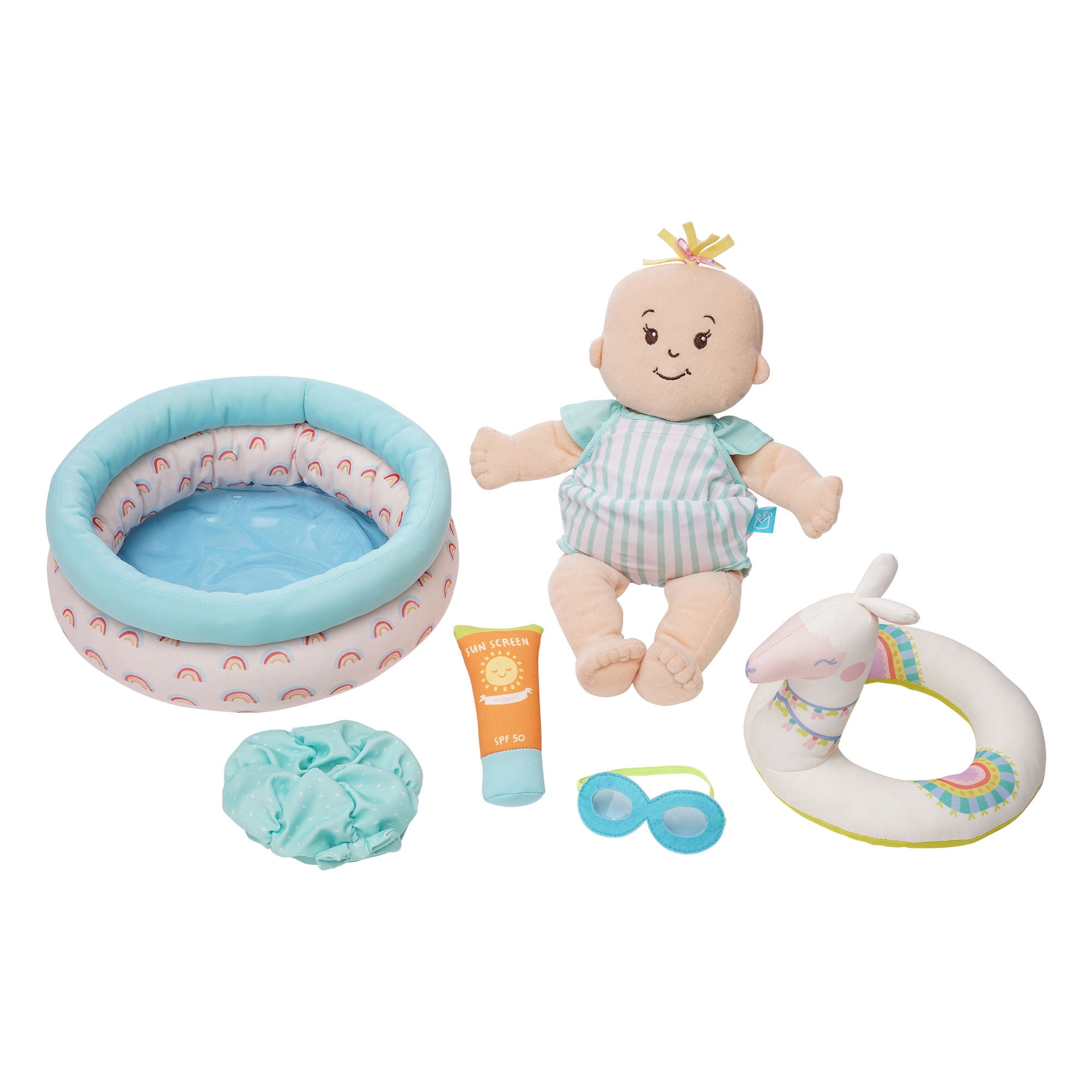 Manhattan Toy Stella Collection Pool Party 4 Piece Baby Doll Pool Playset for 12" and 15" Stella Dolls