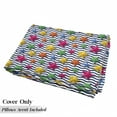 thumbnail image 5 of Nautical Floor Pillow Lounger Cover, 3D Colorful Stars and Blue Wavy Stripes Marine Theme Starfish Graphic Art, Nap Mat Printed Fabric Case for 5 Pillows, 88" x 27", Multicolor, by Ambesonne, 5 of 5