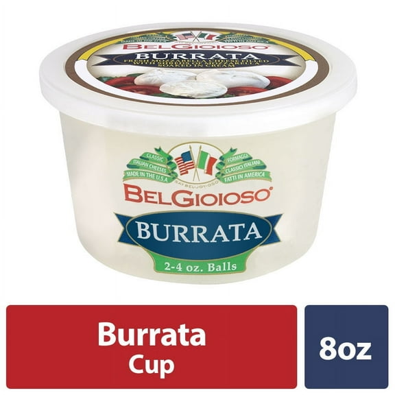 BelGioioso Burrata Cheese Filled with Mozzarella and Cream, 8 oz Refrigerated Plastic Cup