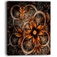 thumbnail image 2 of Dark Orange Digital Art Fractal Flower - Floral Canvas Art Print, 2 of 3