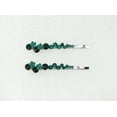 thumbnail image 2 of Faship  A Pair Of Green Premium Rhinestone Crystal Floral Hair Clips Pins 2 Pcs, 2 of 3