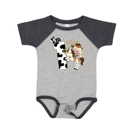 

Inktastic I m One-cowgirl Riding Horse Birthday Gift Baby Girl Bodysuit