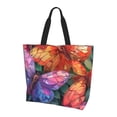thumbnail image 2 of Fuzoiu Colorful Butterfly Cluster Print Tote Bags for Women,Shoulder Bag, Gym Tote,Top Handle Ladies Shoulder Bags for Work Beach Travel and Shopping Grocery, 2 of 9